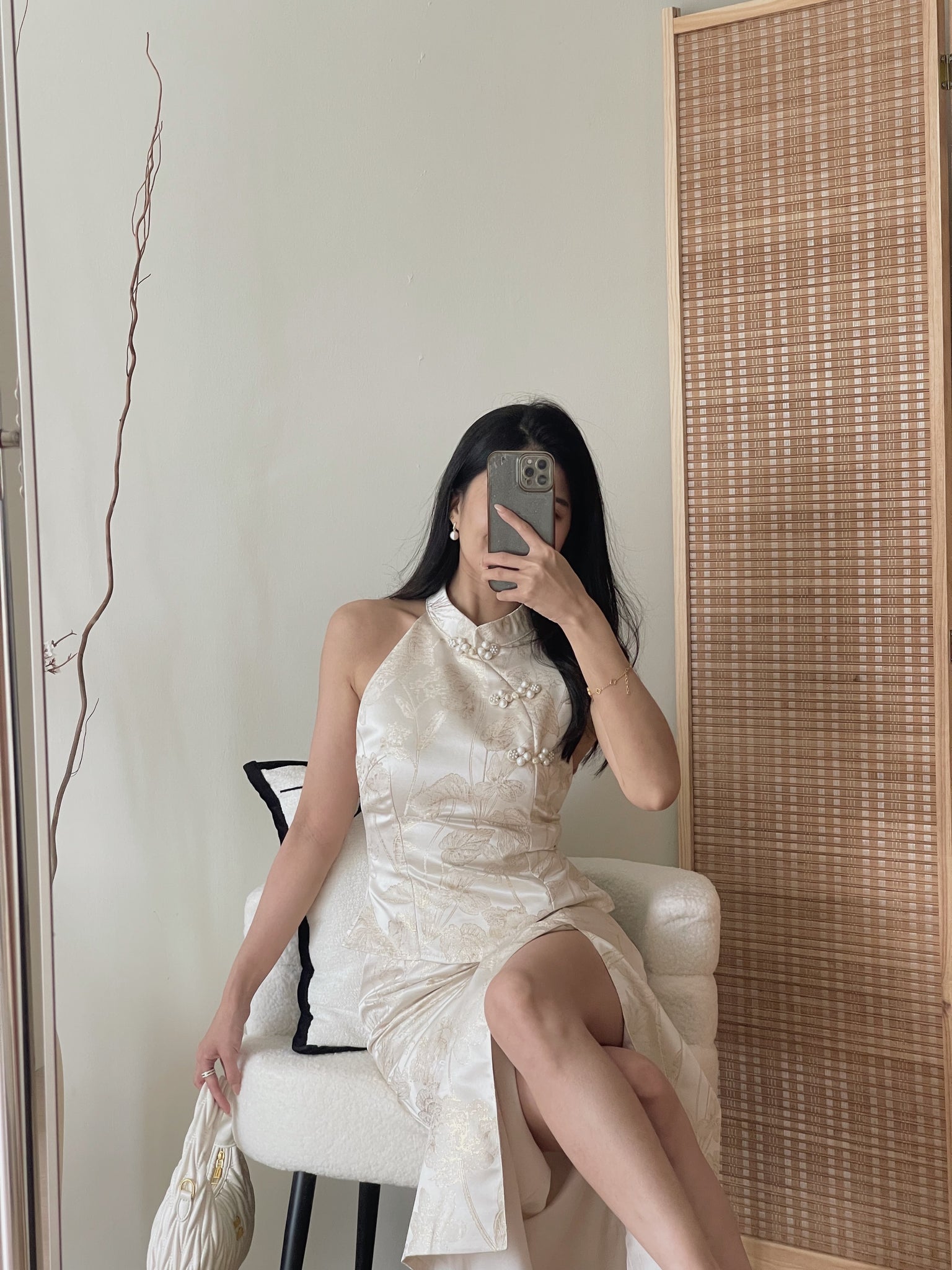 Oriental Bloom Midi Skirt Set / 【香绫花语】金丝古典气质中长裙套装