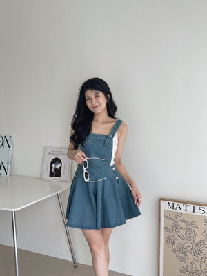 Denim Wide Leg Overall / 减龄阔腿背带裤裙
