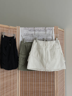 Cargo Denim Mini Skirt / 甜酷工装牛仔短裙