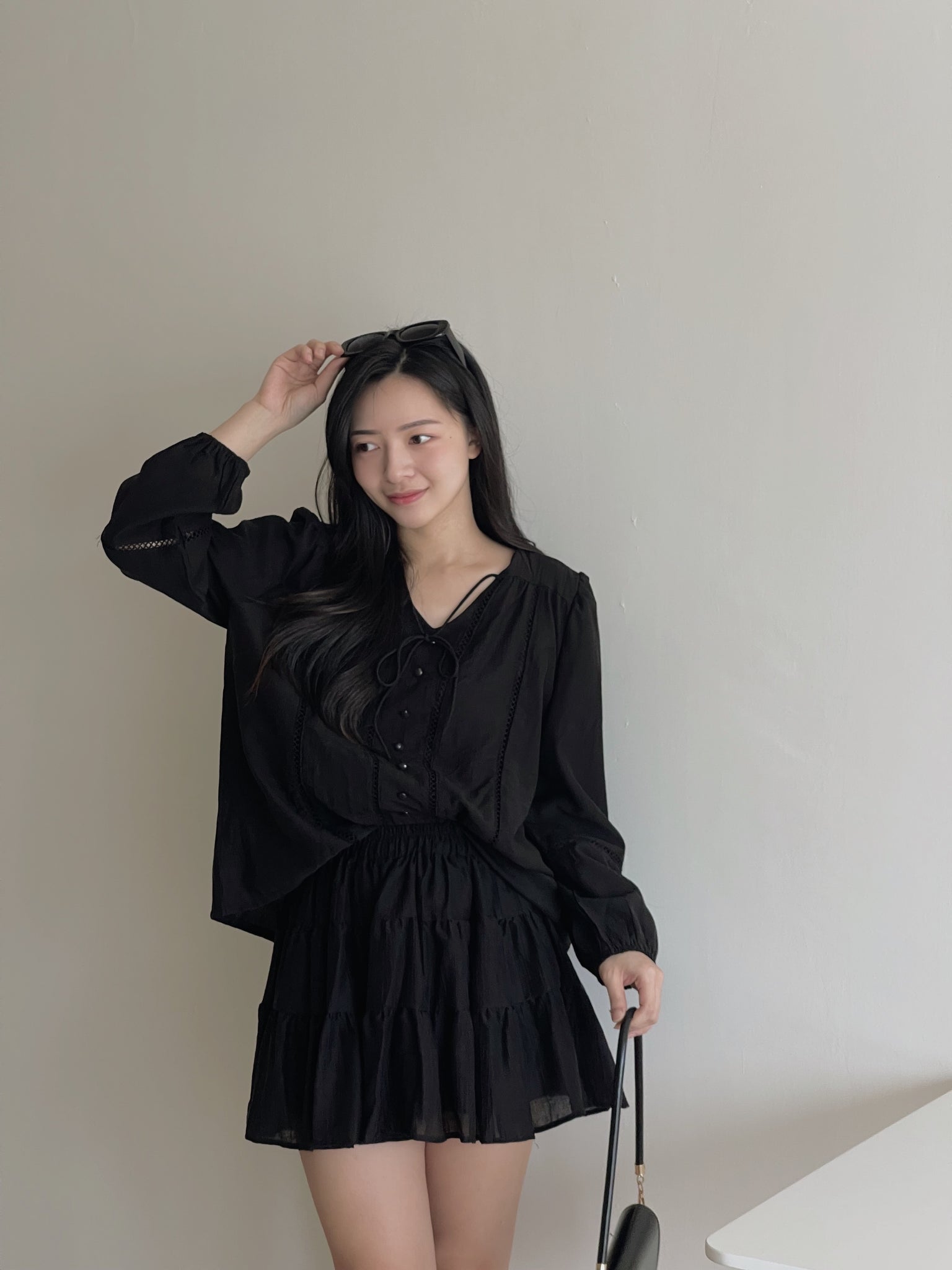Lyra Ruffle Cloud Set / 甜美镂空编织套装