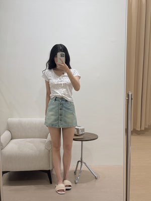 Floral Vneck Top / 小碎花尖领上衣