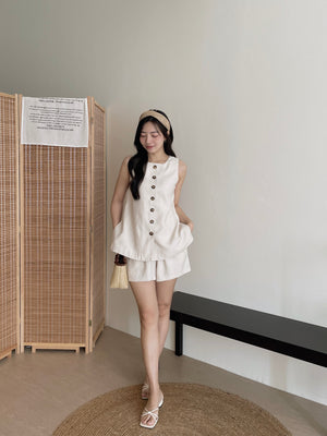 Hazel Old Money Style Set / 老钱风休闲马甲短裤套装