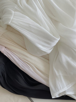 Shimmery Chiffon Midi Skirt / 温柔坠感流光纱裙