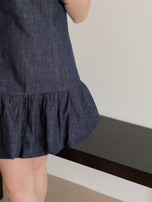 Preppy Collared Denim Dress / 学院风翻领牛仔连衣裙