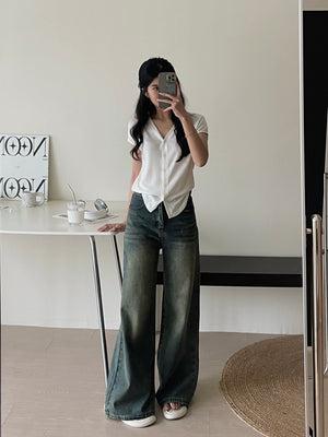 Retro Baggy Jeans Trousers / 复古阔腿拖地牛仔裤