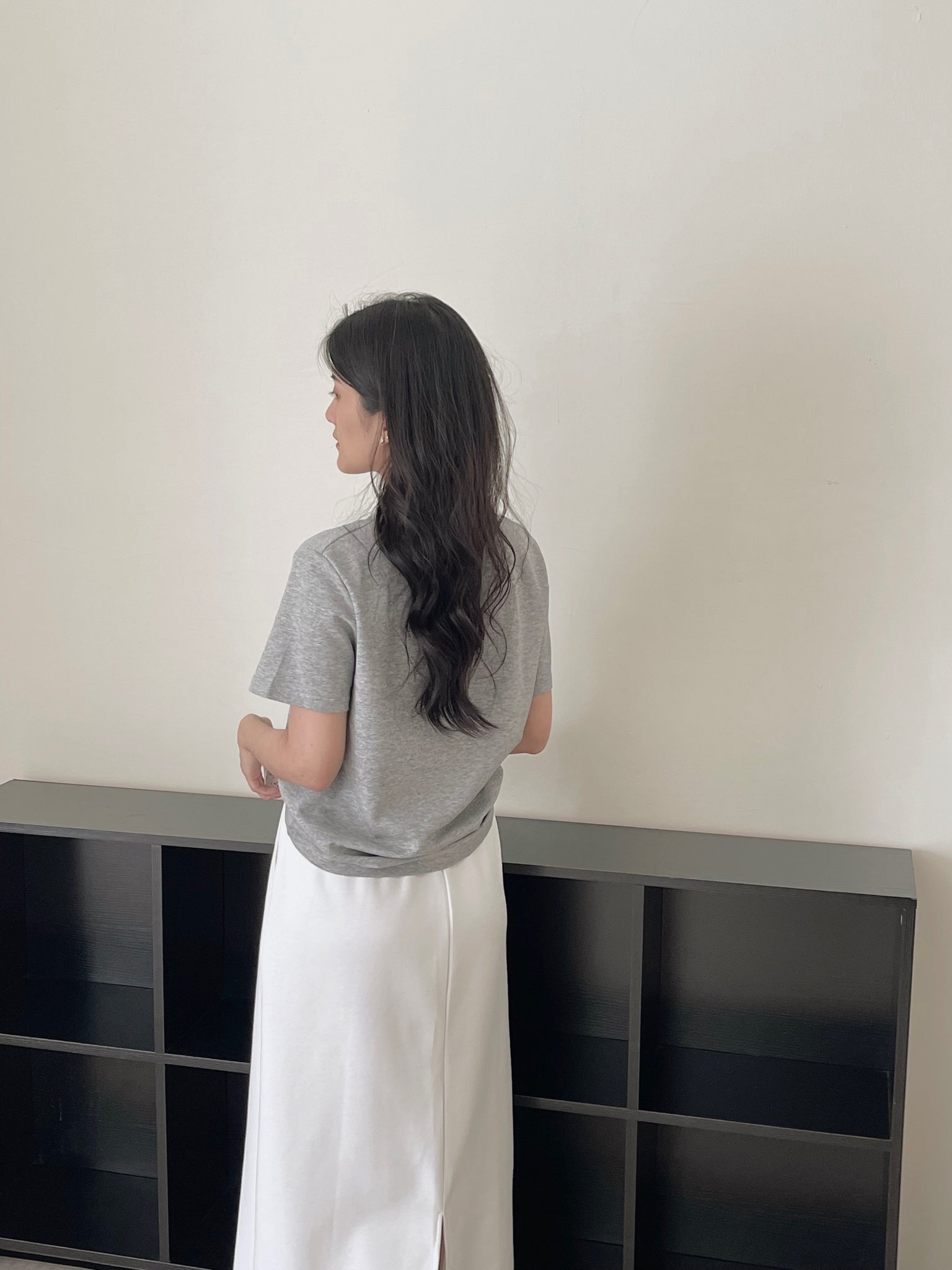 Lace Tie Plain Tee / 蕾丝带简约T恤