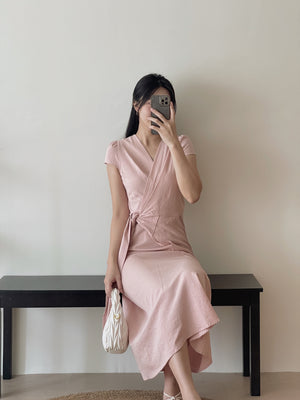 Azalea Wrap Dress / 法式V领收腰气质连身裙