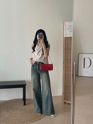Modern Cowl Neck Top / 通勤荡领韩系小衫