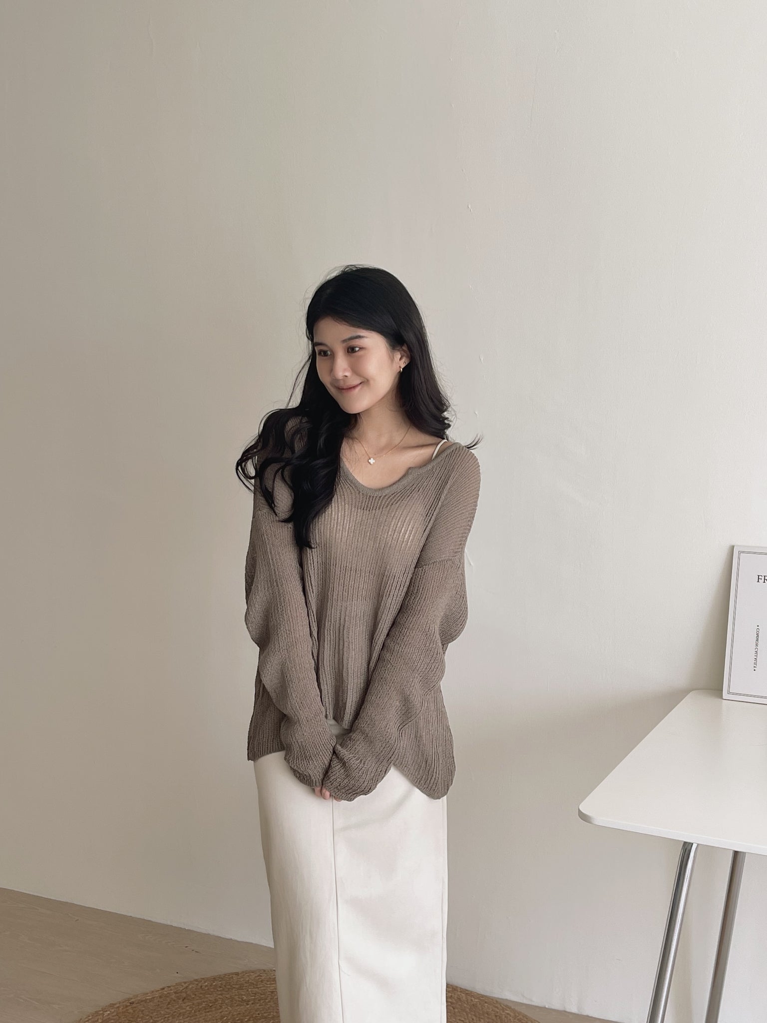 Korean Loose Knitted Sweater / 韩版慵懒镂空针织罩衫
