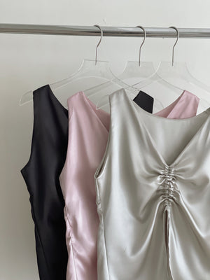 Satin Drawstring Top / 设计感缎面抽绳上衣
