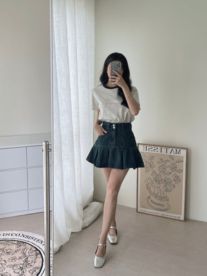 Denim Pleated Skirt / 牛仔百褶短裙