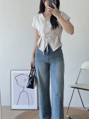 Eliss Kimono Blouse / 小众通勤收腰衬