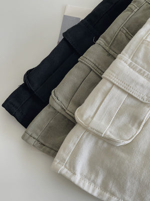 Cargo Denim Mini Skirt / 甜酷工装牛仔短裙