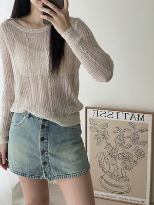Hole Knit Sweater / 镂空针织长袖衫