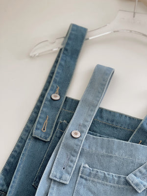 Denim Wide Leg Overall / 减龄阔腿背带裤裙