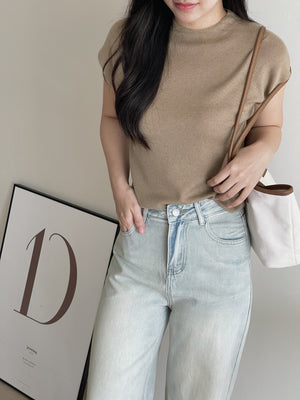 Mock Neck Knit Top / 半高领针织上衣