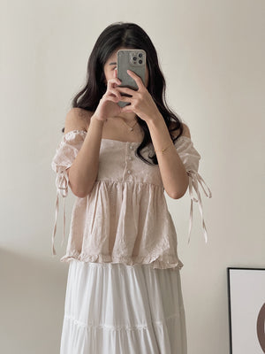 Doll Puff Sleeve / 格子泡泡袖上衣
