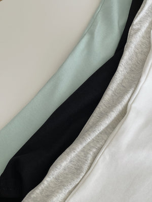 Wide Neck Simple Tee / 净色落肩T恤
