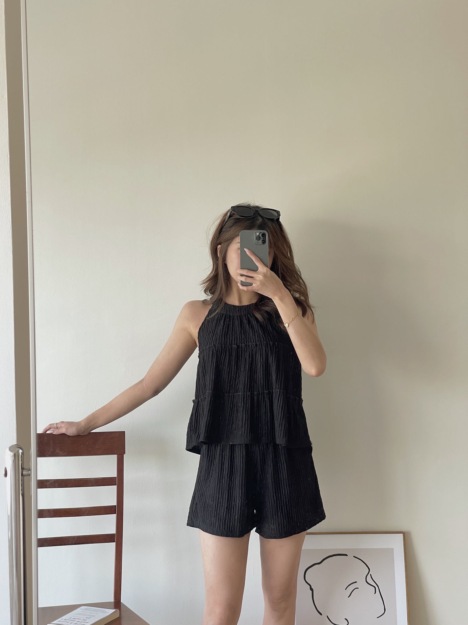Avery Halterneck Set / 挂脖肌理感短裤套装