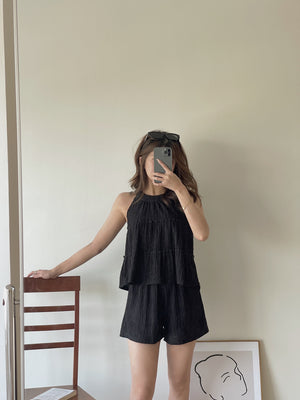 Avery Halterneck Set / 挂脖肌理感短裤套装