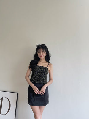 Tweed Spaghetti Top / 粗花呢小香吊带上衣