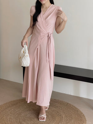 Azalea Wrap Dress / 法式V领收腰气质连身裙