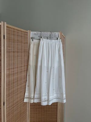 Eyelet Hollow Trousers / 钩花镂空休闲长裤