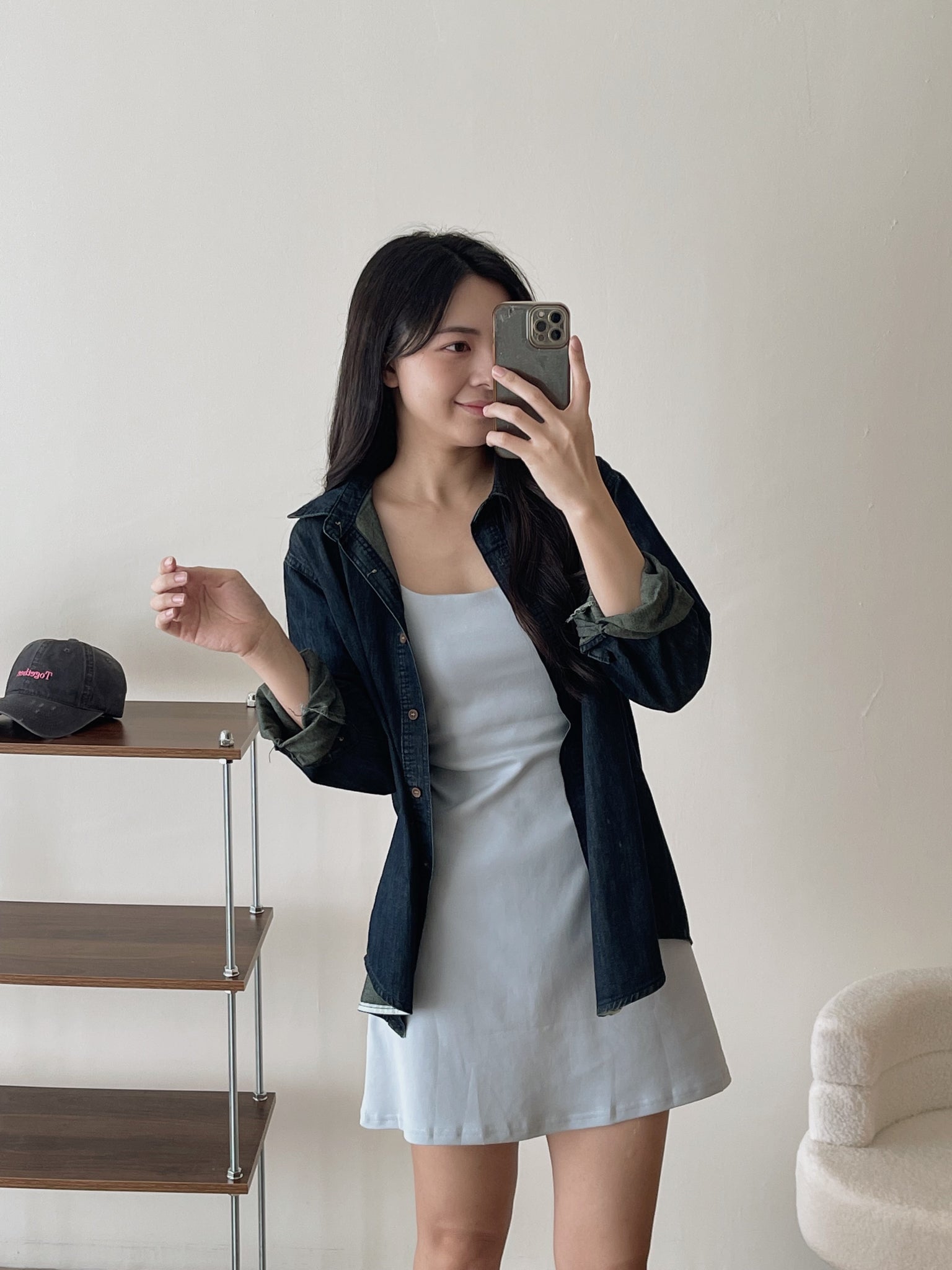 Vintage Blue Denim Shirt / 刺绣复古蓝牛仔衬衫