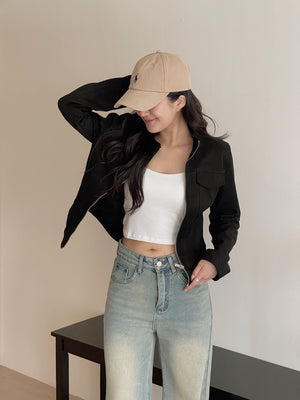 Suede Fitted Jacket / 秋天麂皮绒修身显瘦外套