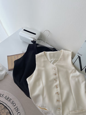 Button Up Suit Vest / 高级感西装马甲背心