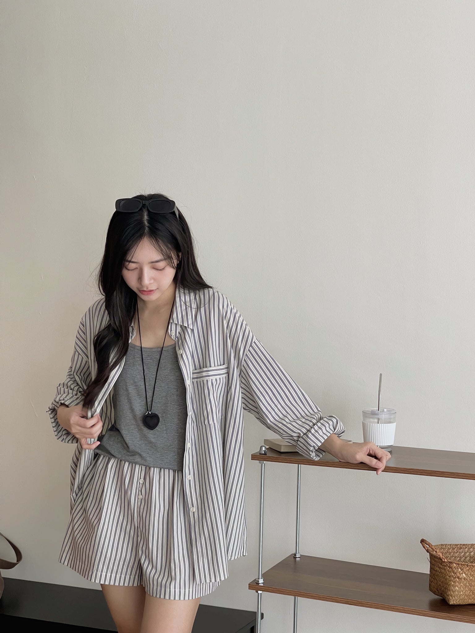Striped Effortless 3pcs Set / 条纹慵懒风三件套