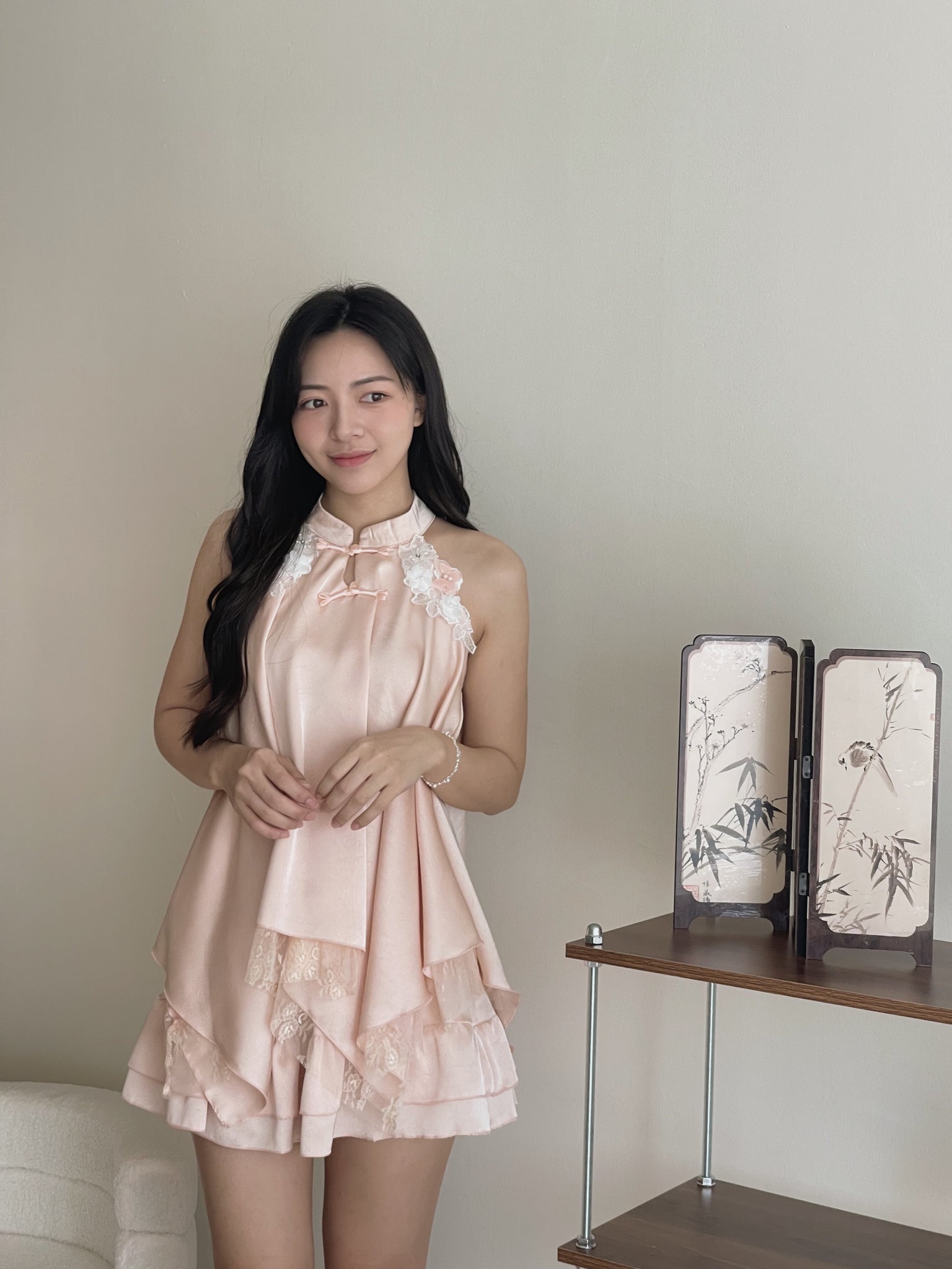 Lace Spliced Chinese Set / 中式甜美蕾丝盘扣套装