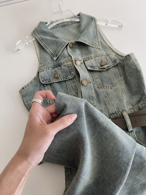 Urban Denim Dress / 复古牛仔连身短裙
