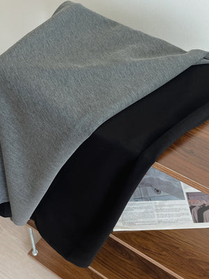 Tie-Waist Aline Midi Skirt / 系带垂坠感宽摆半身裙