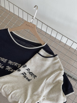 Korean Letters Knit Top / 韩系字母刺绣上衣