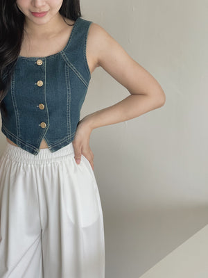 Denim Gold Button Top / 小香牛仔金扣上衣