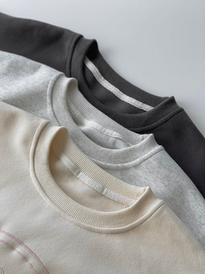 Contrast Embroidered Sweatshirt / 撞色刺绣字母卫衣