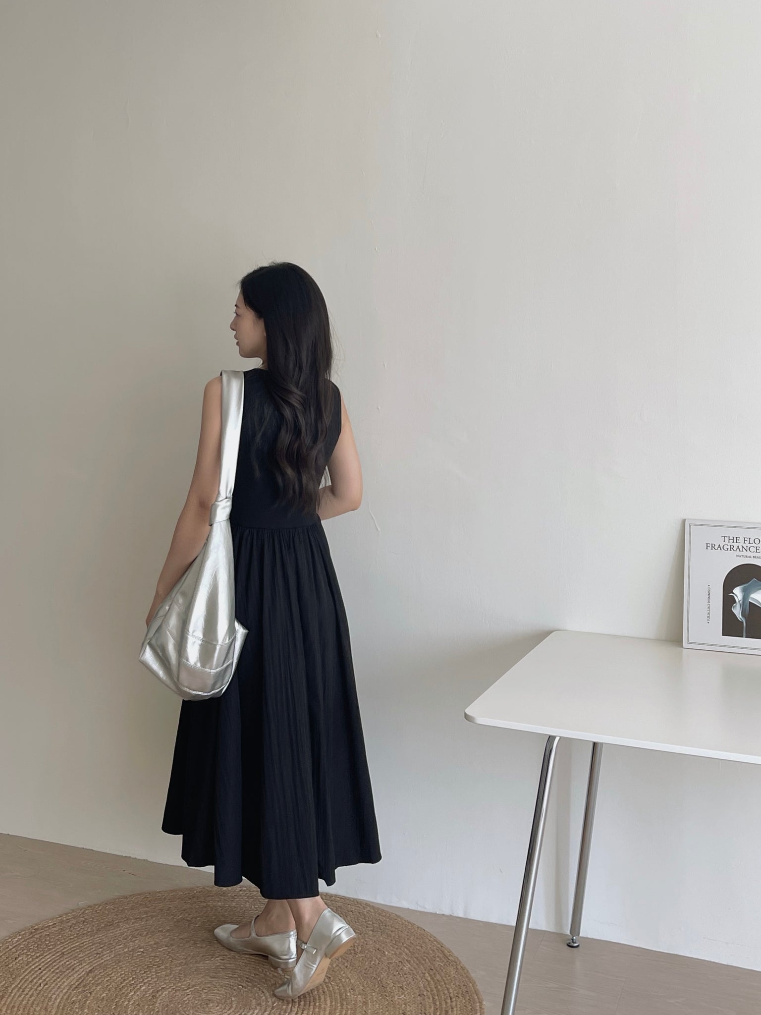 Cassia Ribbed Spliced Dress / 背心拼接连身长裙