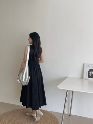 Cassia Ribbed Spliced Dress / 背心拼接连身长裙