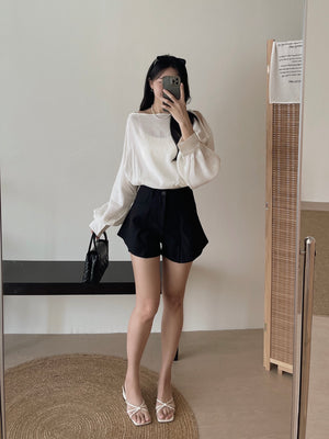 Luminous Chiffon Blouse / 柔光漫纱镂空遮肉小衫