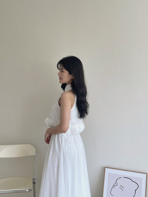 Petals Spliced Halter Top / 温柔花瓣摆盘扣上衣