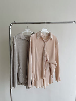 Casual Ribbed Pleated Set / 休闲慵懒褶皱套装