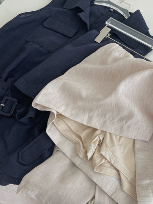 Minimalist Belted Set / 优雅系带无袖衬衫两件套