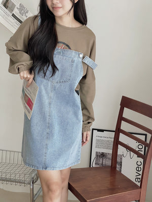 Denim Overall Dress / 俏皮牛仔背带裙