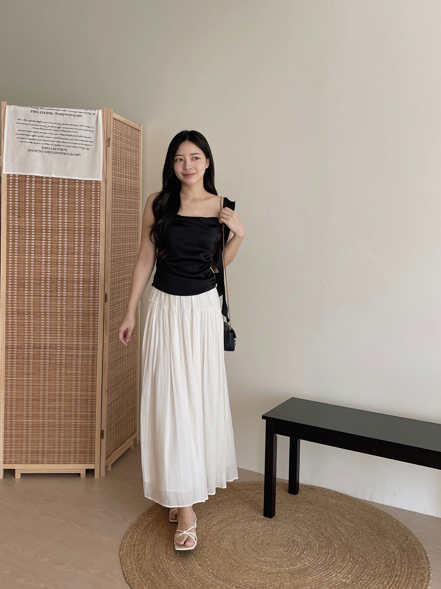 Shimmery Chiffon Midi Skirt / 温柔坠感流光纱裙