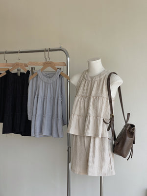 Avery Halterneck Set / 挂脖肌理感短裤套装