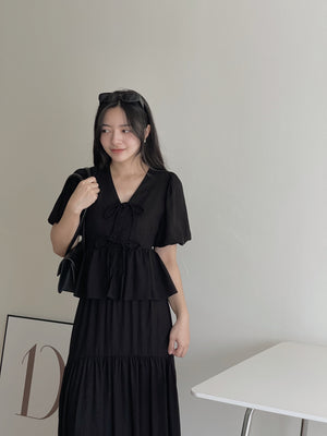 Linen Puff Sleeves Top / 棉麻泡泡袖上衣