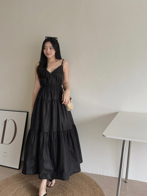 Lorra Wide Flare Dress / 小露背度假风长裙