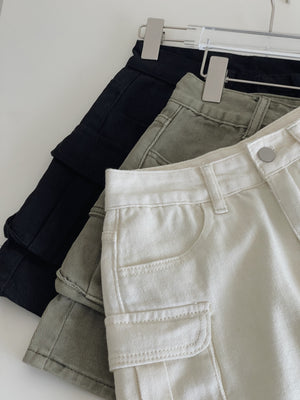 Cargo Denim Mini Skirt / 甜酷工装牛仔短裙