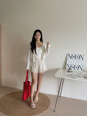 Crochet Knit Cardigan / 毛衣钩花针织开衫